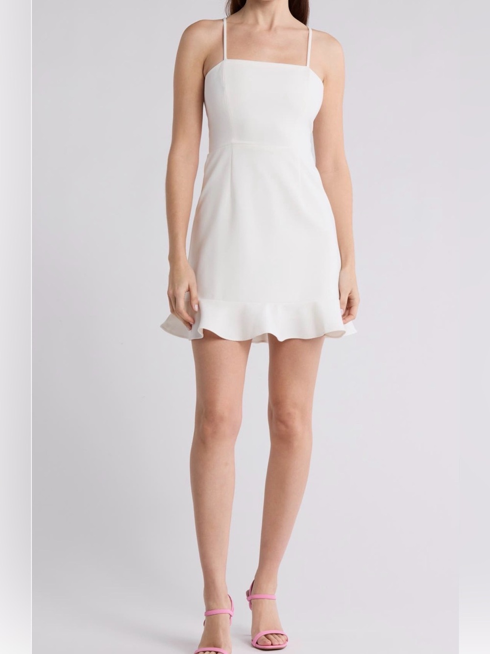 NWT French Connection Lilac Sachet Whisper Ruffle Hem Cami Mini Dress 12